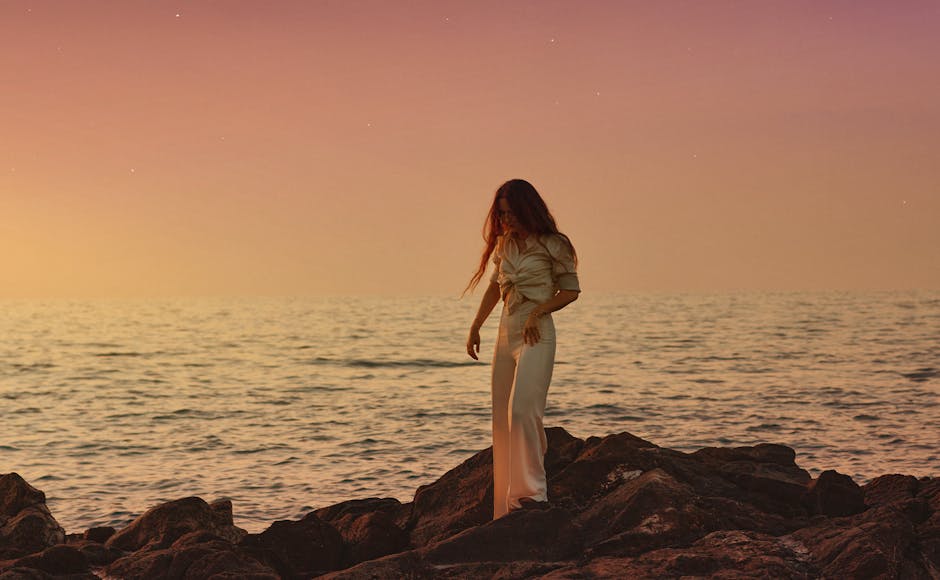 Das Albumcover zeigt Veronica beim Sonnenuntergang in Calabria, Italien. 